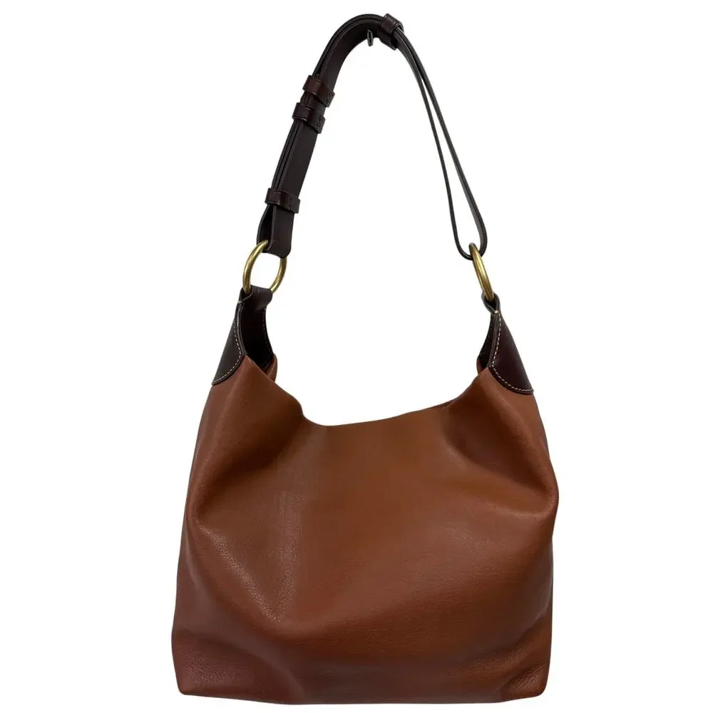 Dooney & Bourke Pebble Grain Leather Hobo, Duck Logo, Shoulder Bag